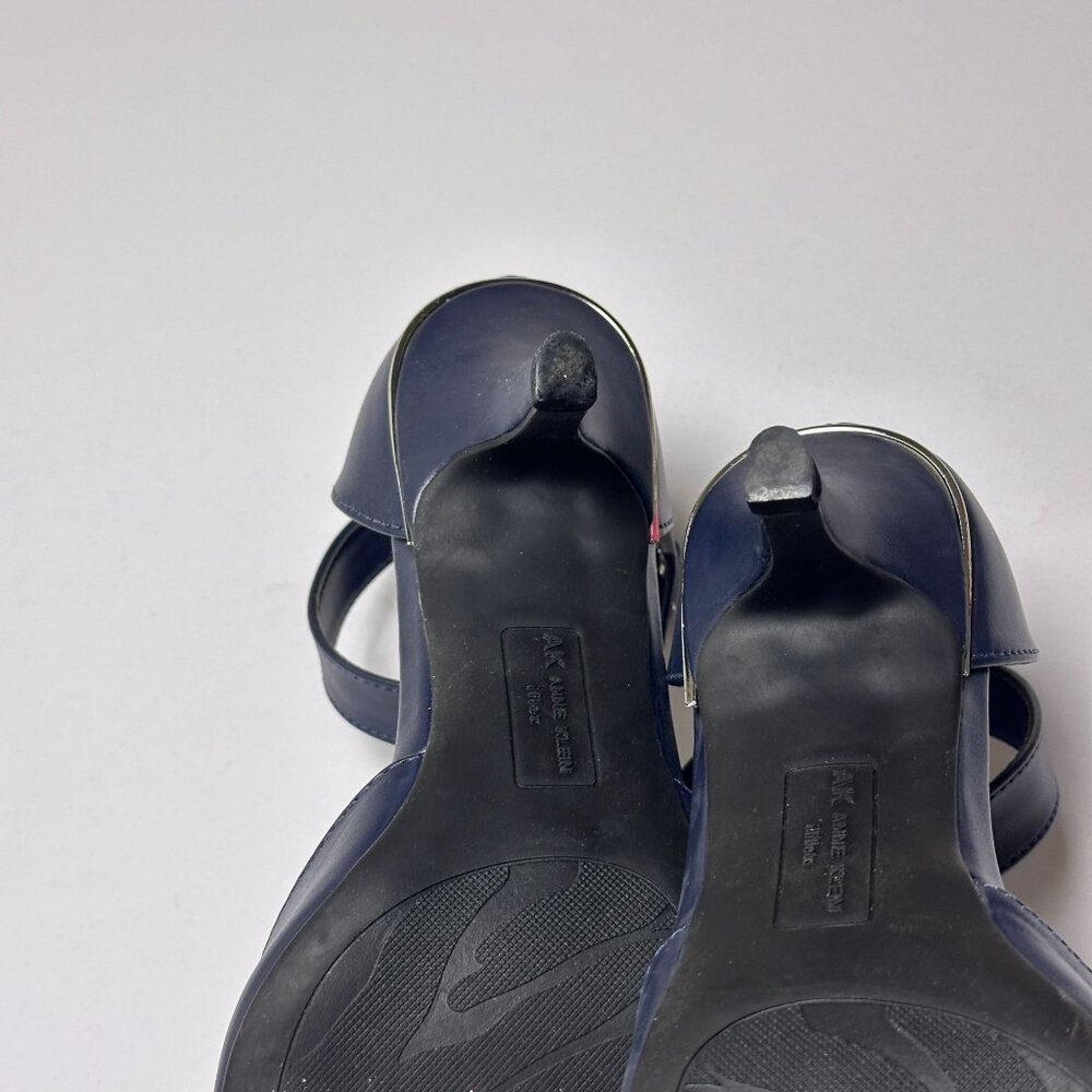 Anne Klein Ankle Strap Heels Women 9.5 Navy Blue Classy Special Occasion Shoes - Picture 15 of 16